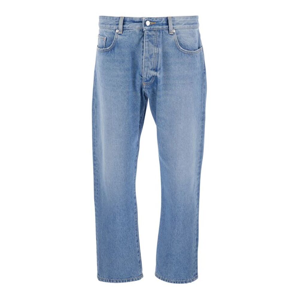 Icon Denim Men Light Blue Jeans With Logo Patch On The Rear In Denim Man